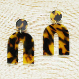 90345, TORTOISE ARCH CELLULOID ACETATE EARRING