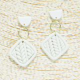 90346, GEOMETRIC RUBBER CLAY DANGLE EARRING