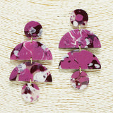 90358, MULTI PRINT GEOMETRIC CELLULOID ACETATE EARRING