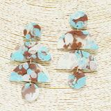 90358, MULTI PRINT GEOMETRIC CELLULOID ACETATE EARRING