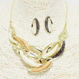 90369, GEOMETRIC CELLULOID ACETATE ACCENT NECKLACE