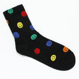 90373, MULTI COLOR SMILE HAPPY FACE PRINT SOCKS