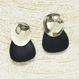 90385, GEOMETRIC WOOD ACCENT EARRING