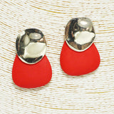 90385, GEOMETRIC WOOD ACCENT EARRING