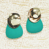 90385, GEOMETRIC WOOD ACCENT EARRING