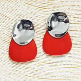 90385, GEOMETRIC WOOD ACCENT EARRING