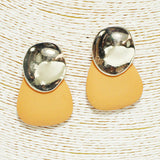 90385, GEOMETRIC WOOD ACCENT EARRING