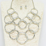 90389, MULTI ROUND METAL ACCENT NECKLACE