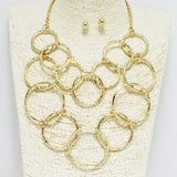 90389, MULTI ROUND METAL ACCENT NECKLACE