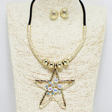 90396, STAR CHARM WITH LEATHER CORD NECKLACE