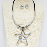 90396, STAR CHARM WITH LEATHER CORD NECKLACE