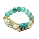 90411, RESIN BEAD WITH CHAIN STRETCH BRACELET