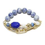 90411, RESIN BEAD WITH CHAIN STRETCH BRACELET