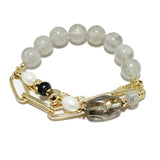 90411, RESIN BEAD WITH CHAIN STRETCH BRACELET