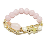 90411, RESIN BEAD WITH CHAIN STRETCH BRACELET