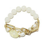 90411, RESIN BEAD WITH CHAIN STRETCH BRACELET