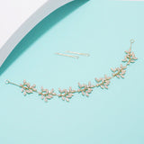 90441, FLORAL LEAF CRYSTAL RHINESTONE WEDDING HAIR VINE BUN WRAP