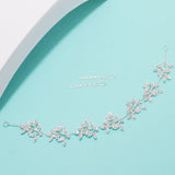 90441, FLORAL LEAF CRYSTAL RHINESTONE WEDDING HAIR VINE BUN WRAP