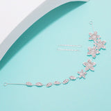 90444, FLORAL LEAF CRYSTAL RHINESTONE WEDDING HAIR VINE BUN WRAP