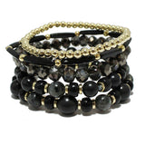 90583, MIXED MULTI LAYERED BEADED STRETCH BRACELET