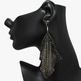 90591, EDGE PAVE RHINESTONE ACCENT TEXTURED EARRING