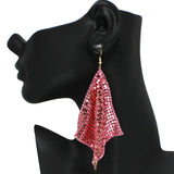 90591, EDGE PAVE RHINESTONE ACCENT TEXTURED EARRING