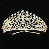 90659, HEART RHINESTONE CRYSTAL CROWN TIARA WITH HAIR PINS, WEDDING, BRIDAL, PROM