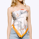 90669, FLORAL PRINTED SILKY TWILL SCARF