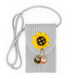 90672, SUNFLOWER PATCH ACCENT MINI STRAW CROSSBODY BAG