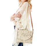 90673, WEAVED STRAW ENVELOPE CLUTCH CROSSBODY BAG