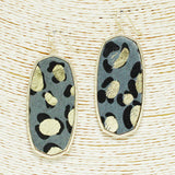 90679, LEOPARD PRINT WITH GOLD ACCENT FAUX LEATHER EARRING