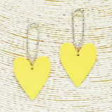 90680, MATTE HEART WITH RHINESTONE DANGLE EARRING, VALENTINE'S DAY