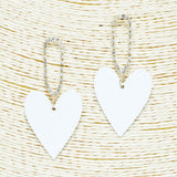 90680, MATTE HEART WITH RHINESTONE DANGLE EARRING, VALENTINE'S DAY