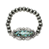 90701, WESTERN CONCHO WITH NAVAJO BEADED STRETCH BRACELET