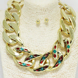 90735, RHINESTONE ACCENT PLASTIC CHAIN NECKLACE
