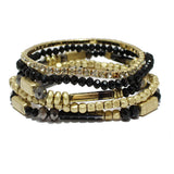 90773, MIXED MULTI LAYERED BEADED STRETCH BRACELET