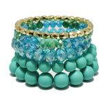 90798, MULTI LAYERED BEADED STRETCH BRACELET