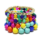 90798, MULTI LAYERED BEADED STRETCH BRACELET
