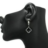 90810, CLOVER CHARM DANGLE HUGGIE EARRING