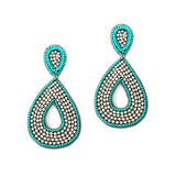 90825, TEARDROP SEED BEADED & RHINESTONE EARRING