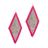 90826, DIAMOND SEED BEADED & RHINESTONE EARRING