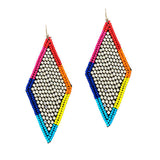 90826, DIAMOND SEED BEADED & RHINESTONE EARRING