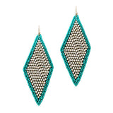 90826, DIAMOND SEED BEADED & RHINESTONE EARRING