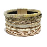 90860, FAUX LEATHER MAGNETIC CLOSURE BRACELET