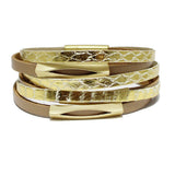 90864, REPTILE PATTERN FAUX LEATHER MAGNETIC CLOSURE BRACELET