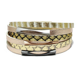 90864, REPTILE PATTERN FAUX LEATHER MAGNETIC CLOSURE BRACELET