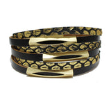 90864, REPTILE PATTERN FAUX LEATHER MAGNETIC CLOSURE BRACELET
