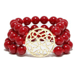 90868, TREE OF LIFE BEADED STRETCH BRACELET