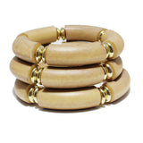 90869, WOODEN MULTI LAYERED STRETCH BRACELET