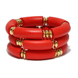 90869, WOODEN MULTI LAYERED STRETCH BRACELET